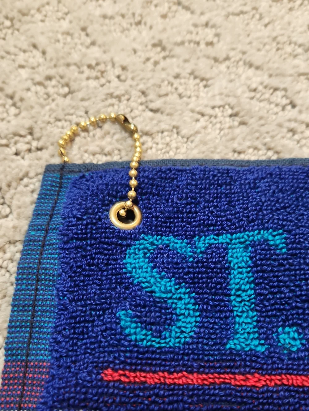 St. Andrews Golf Towel Home of Golf Blue & Green Made In Scotland